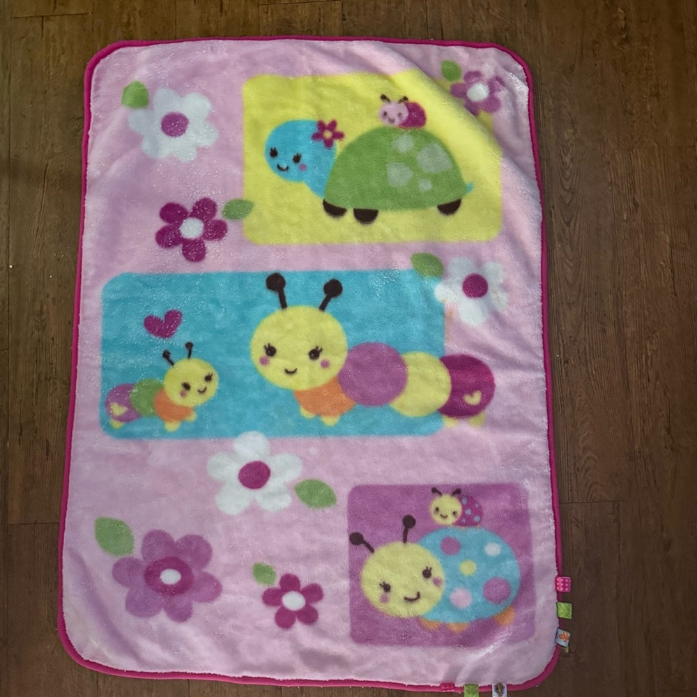Taggies Blanket Lovey Turtle Caterpillar Pink Large 30" X 45”